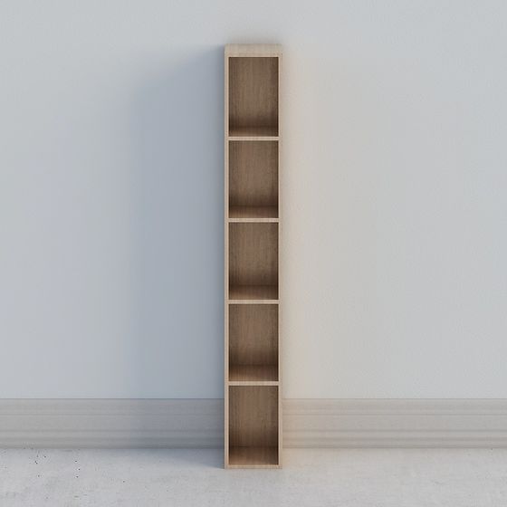 Modern Minimalist 3D Bookshelf Model