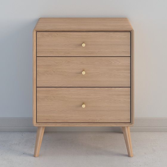 Nordic Low-Poly Nightstand 3D model