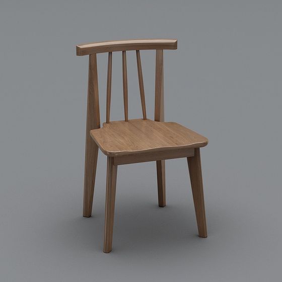 Rustic Wooden Chair 3D model
