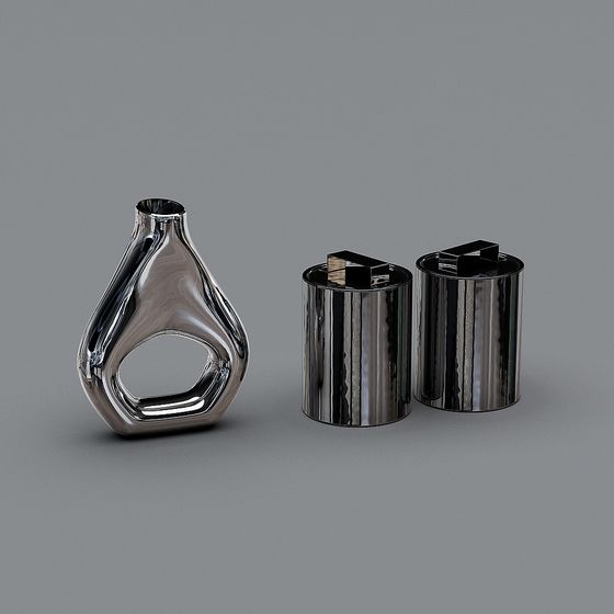 Flowing Metal Sculpture 3D model for Creative Spaces