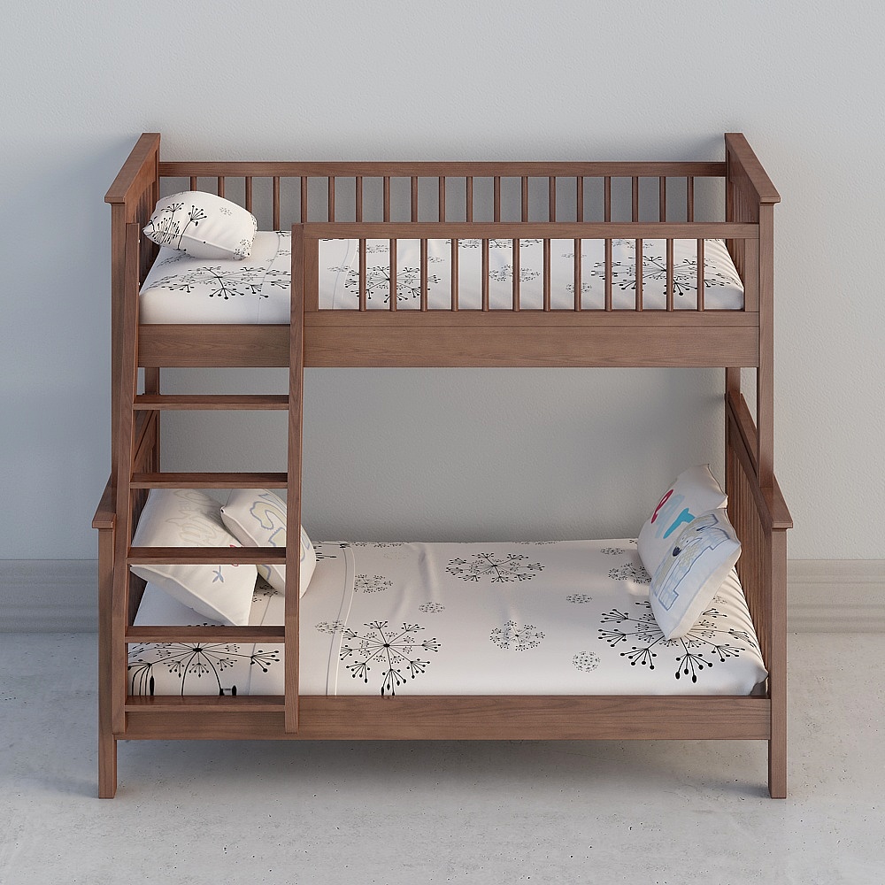 Colommie-W81-1.3 solid wooden bunk beds( hanging ladders)