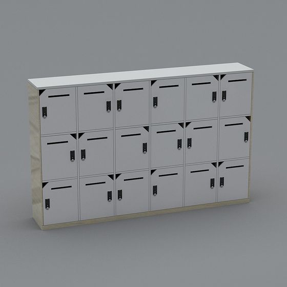 Modern School Locker 3D model