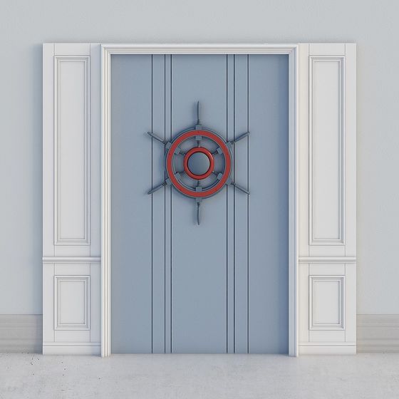 Vintage Ship Wheel Door 3D model