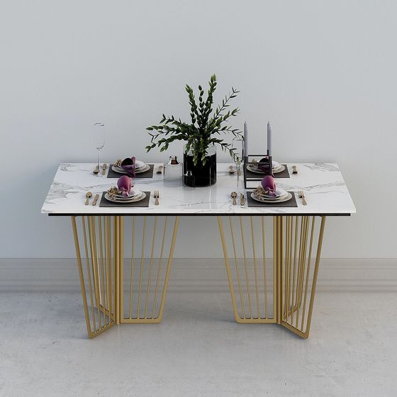 Elegant Modern 3D Dining Table Model