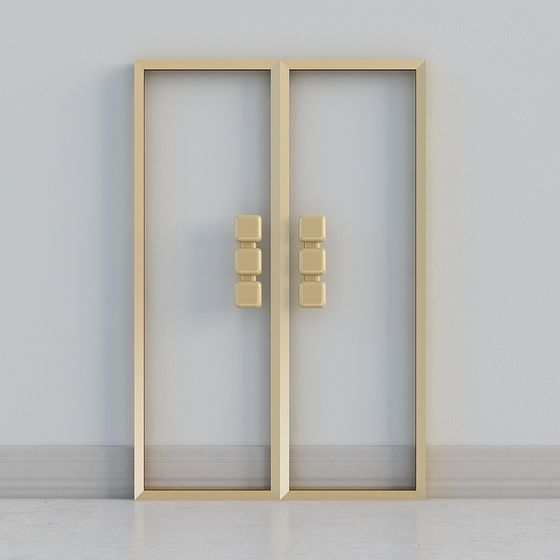 Elegant Glass Double Door 3D model