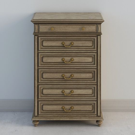 Elegant Vintage High Cabinet 3D model