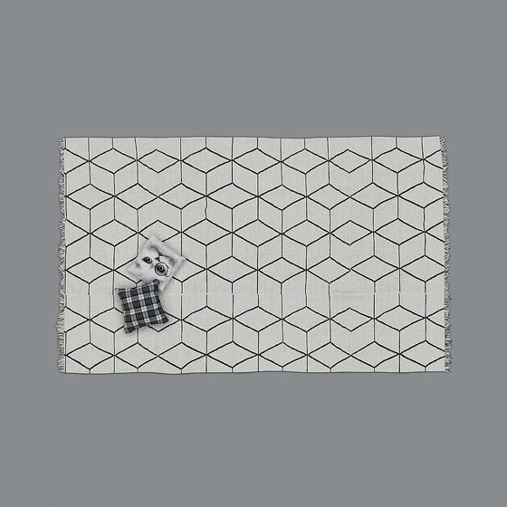Stylish Geometric Carpet 3D Model for Contemporary Spaces