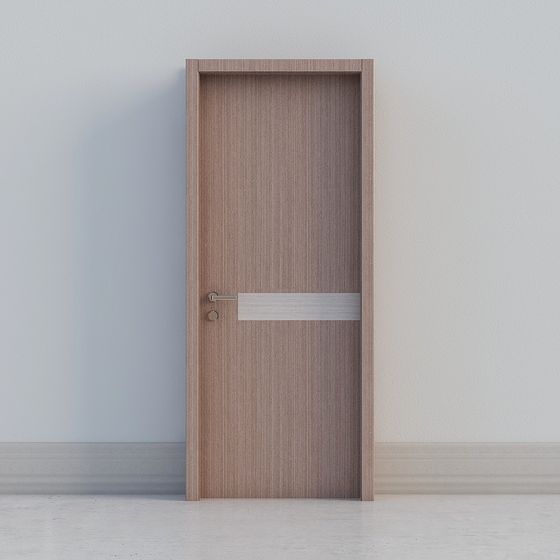 Wood Grain Minimalist Door 3D model for Modern Spaces