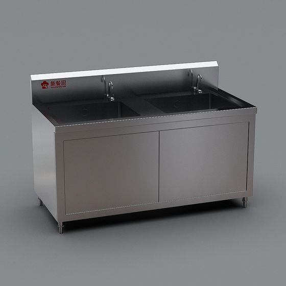 Sleek Stainless Steel Sink 3D model