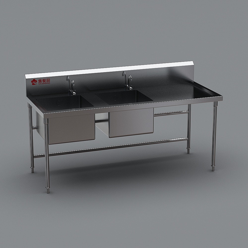 Elegant Stainless Steel Sink 3D model
