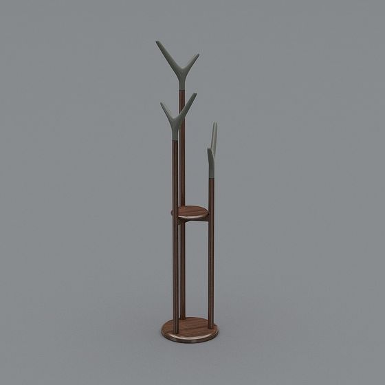 Elegant Low-Poly Coat Rack 3D model for Modern Interiors