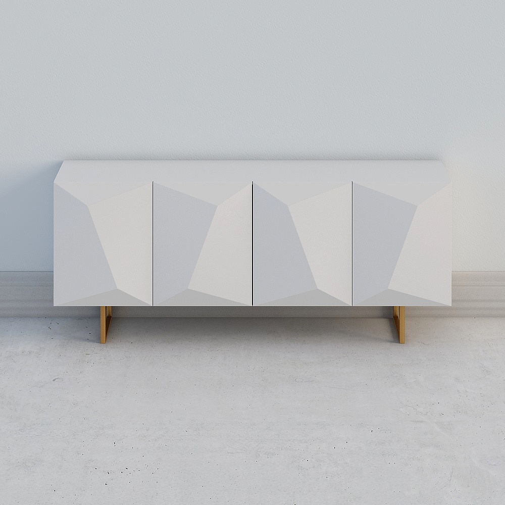 Shedu Italian affordable luxury style SB04 Side cabinet (titanium)