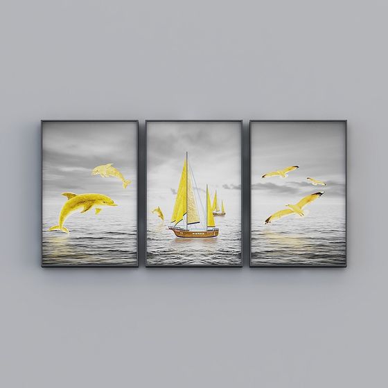 Sea Breeze Triptych 3D model