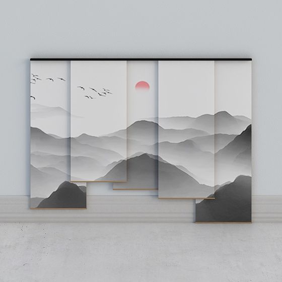 Mountain River Sunrise 3D model