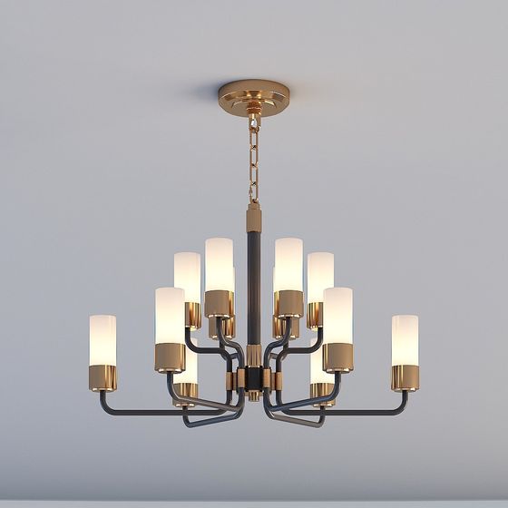 Elegant Low-Poly Chandelier 3D model