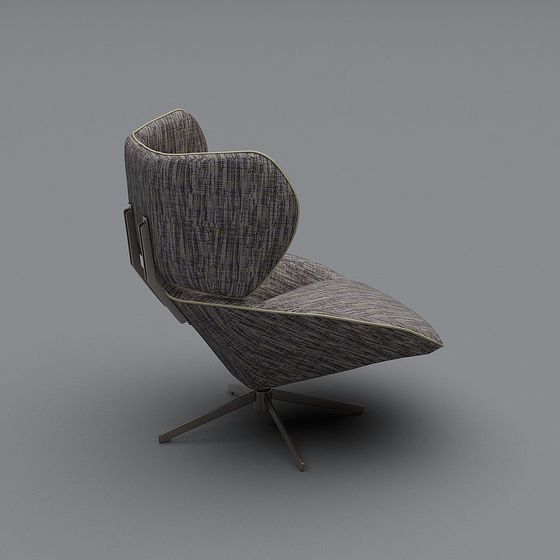 Fabric Swivel Chair 3D Model in Black Finish