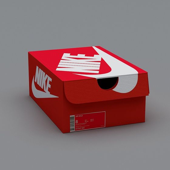 Modern Earth Color Nike Red Shoebox 3D Model