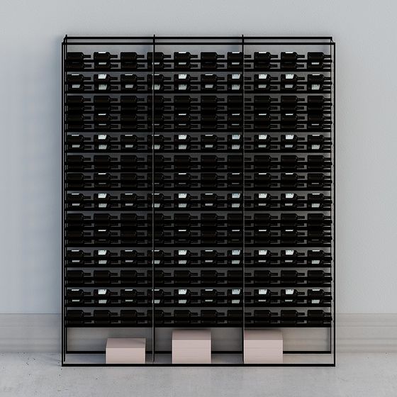 Stylish Low-Poly Wine Rack 3D model