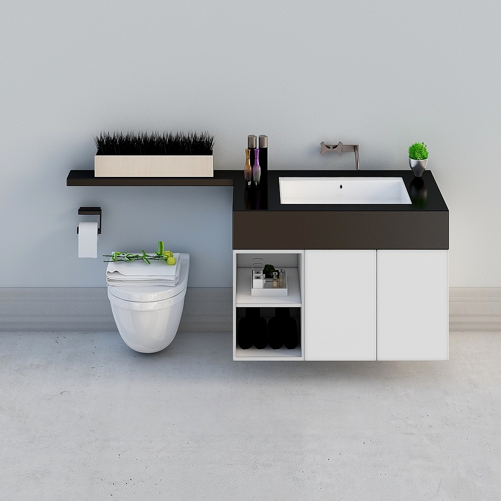 Sleek Modern Bathroom 3D model