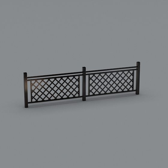 Stylish Lattice Fence 3D model for Creative Projects