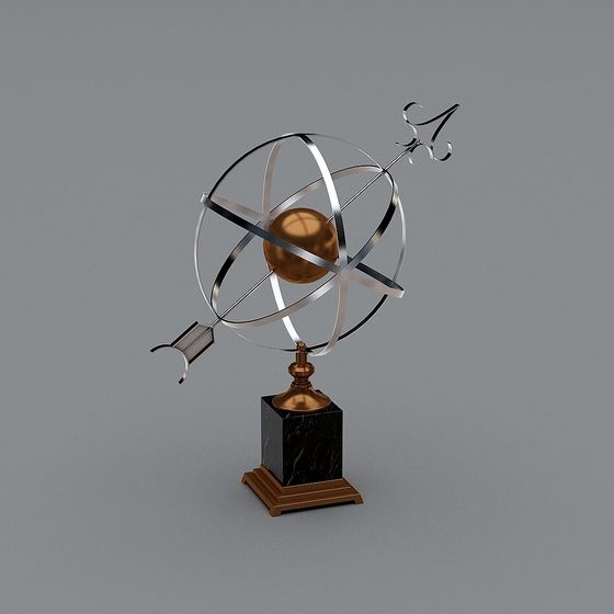 Time Wheel Low-Poly Art Installation 3D model