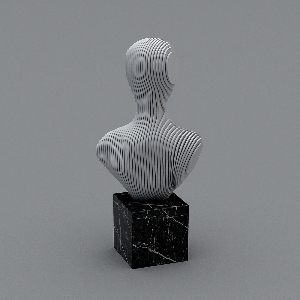 Sleek Organic Body Sculpture 3D model