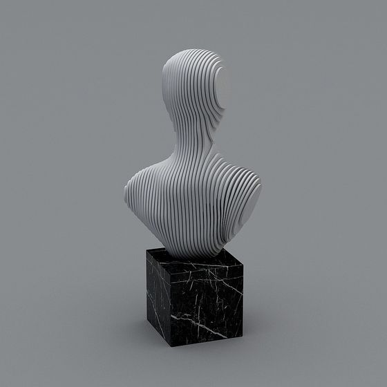 Sleek Organic Body Sculpture 3D model