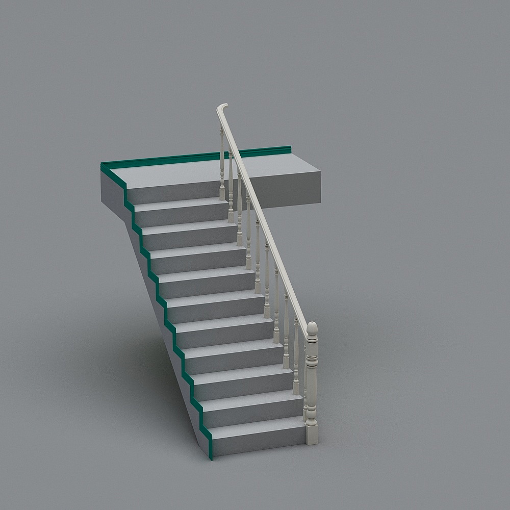 Elegant 3D Staircase Model with Unique Design