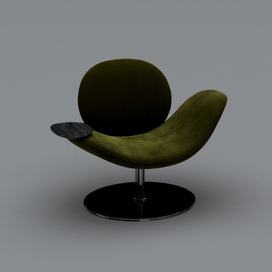 Elegant Low-Poly Velvet Chair 3D model