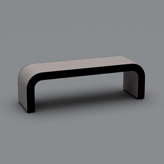 Minimalist Curved Bench 3D model