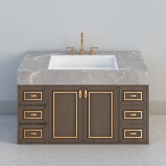 Glamorous Bathroom Vanity 3D model