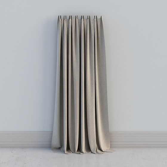 Elegant Gray Drapery 3D model