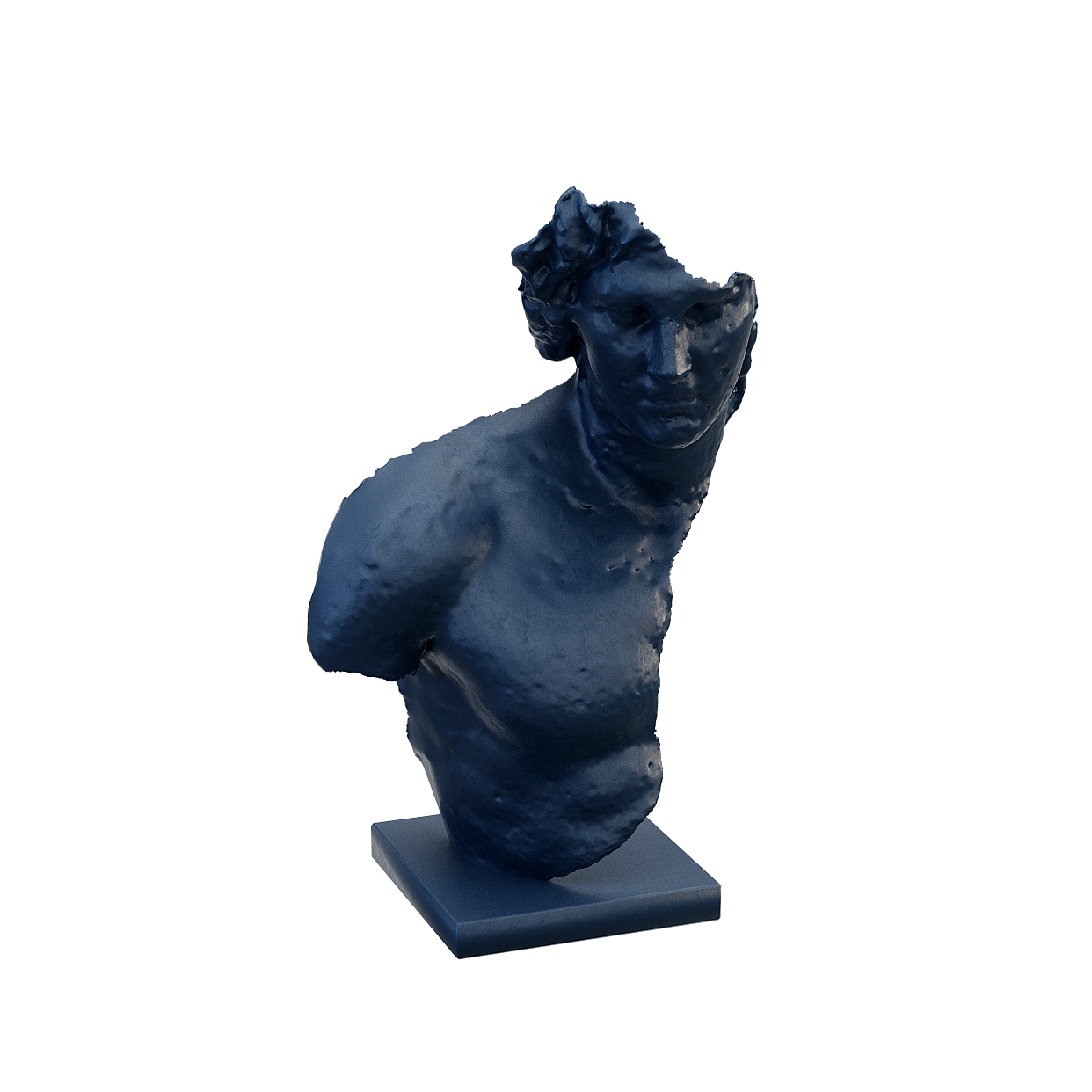 Contemplator Low-Poly 3D Model – Metallic Black Sculpture