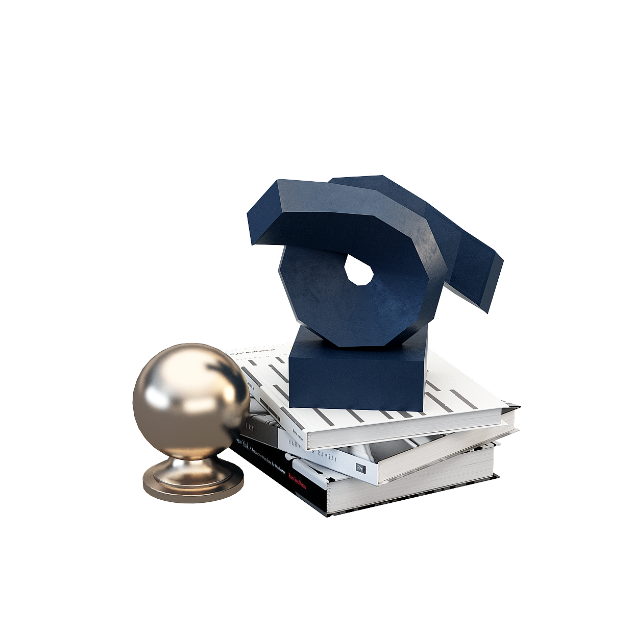 Abstract Geometric Sculpture 3D Model – Low-Poly Artistic Design