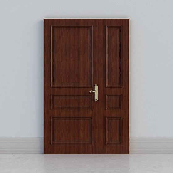 Classic Wooden Double Door 3D model