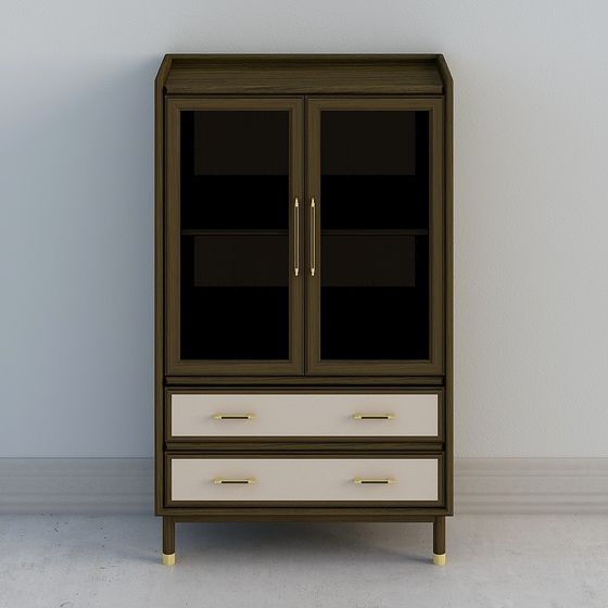 Chic Minimalist Display Cabinet 3D model