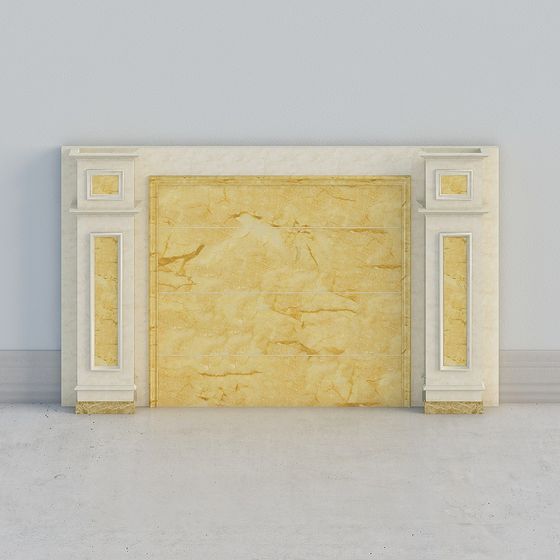 Elegant Marble Fireplace 3D Model for Creative Projects