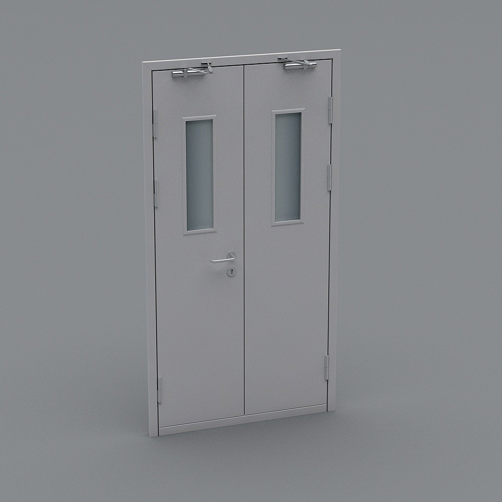 Sleek Double Door 3D model for Modern Architecture
