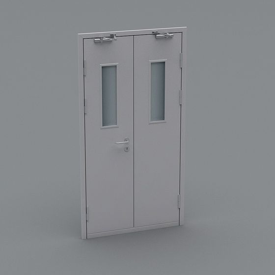 Sleek Double Door 3D model for Modern Architecture