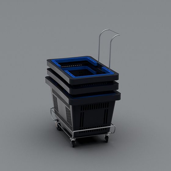 Stylish Shopping Cart 3D Model for Designers