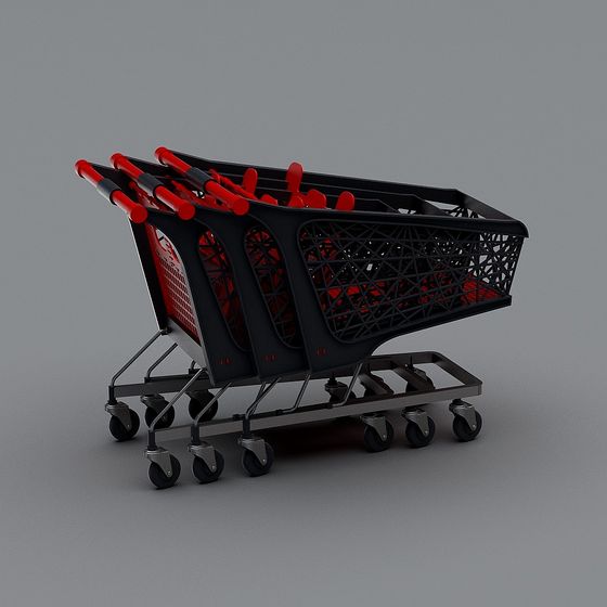 Contemporary Shopping Cart 3D Model