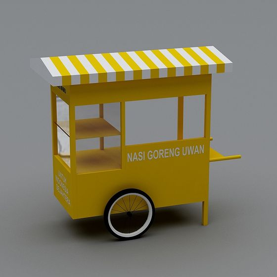 Nasi Goreng Uwan Street Cart 3D model