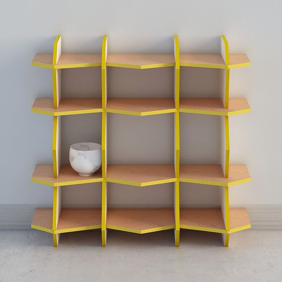 Stylish Low-Poly Bookshelf 3D Model Design