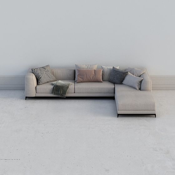 Stylish Low-Poly Sofa 3D model