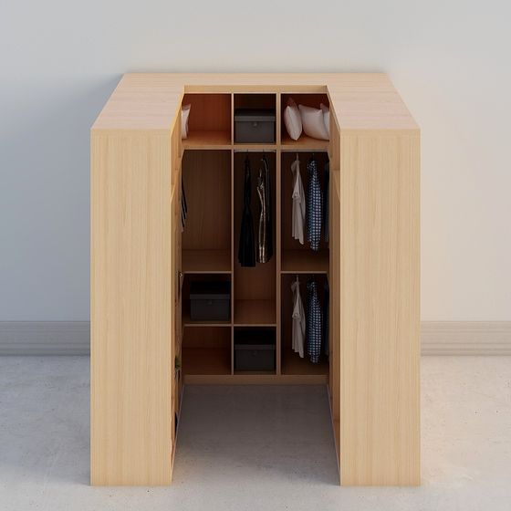 Wooden Wardrobe 3D model for Modern Interiors