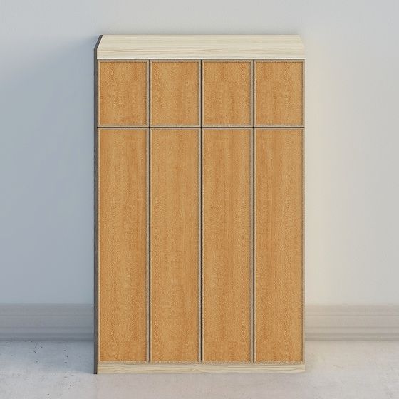 Low-Poly Wooden Storage Cabinet 3D model