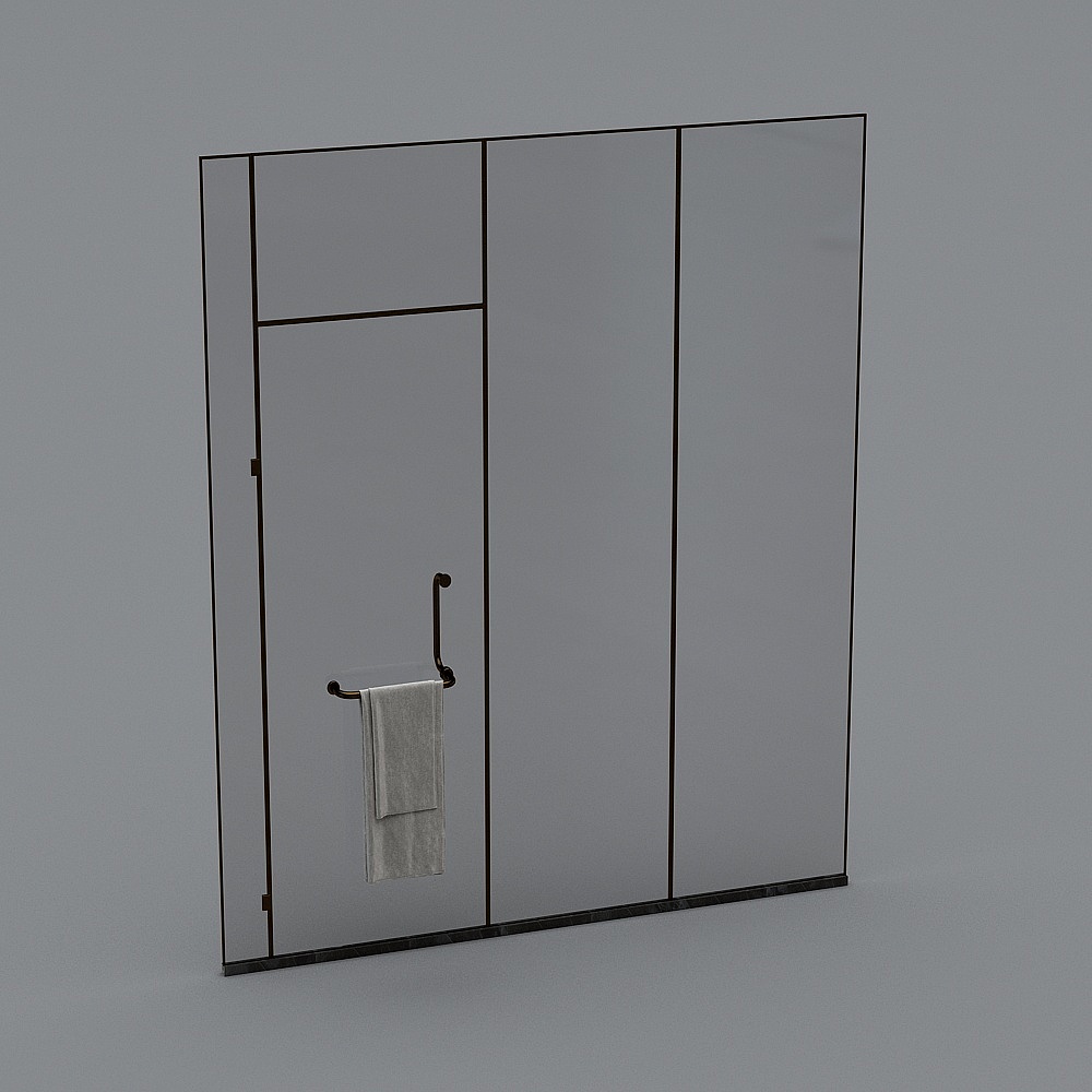 Glass Shower Room 3D Model for Modern Design