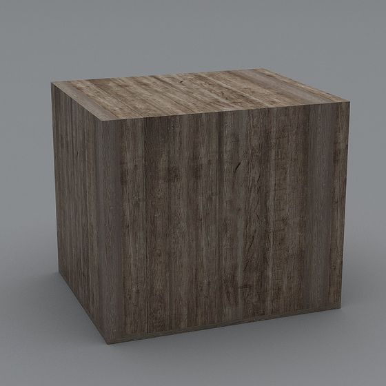 Vintage Wooden Box Low-Poly 3D model
