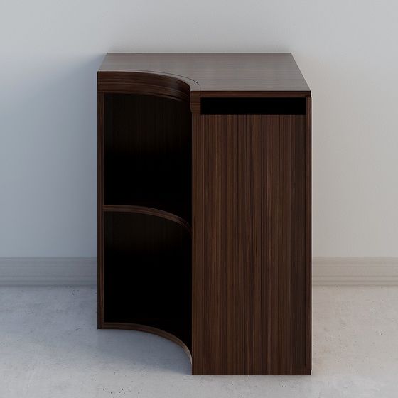 Curved Storage Cabinet 3D model for Contemporary Spaces