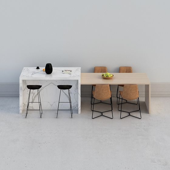 Urban Dining Table 3D model for Modern Interiors
